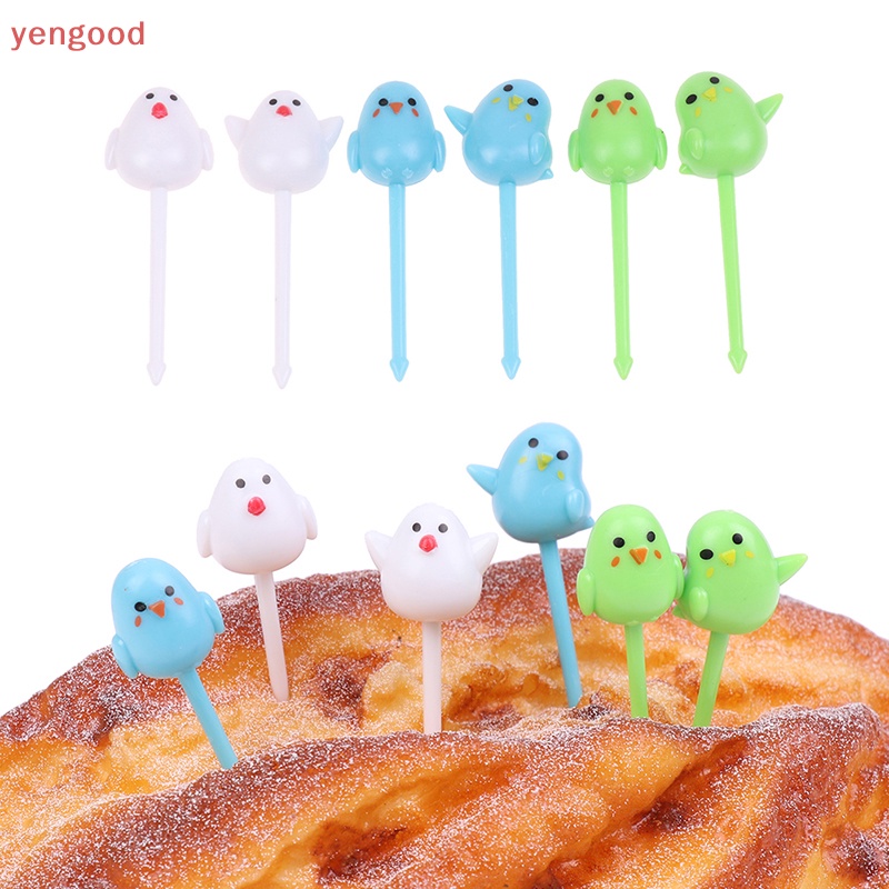 Bộ 6 Nĩa Ăn Trái Cây Hình Gà Con Dễ Thương Cho Bé