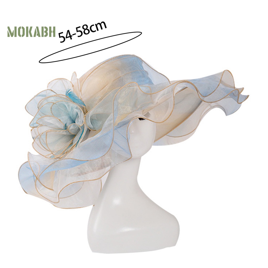 Mũ Lưỡi Trai Chống Nắng Nhiều Lớp Xuyên Thấu Họa Tiết Hoa Phong Cách Hoàng Gia Cho Nữ