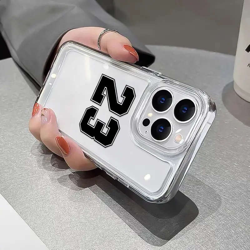 23# Ốp Điện Thoại TPU Mềm Trong Suốt Chống Sốc Nút Bấm Độc Đáo Cho IPhone 11 14 13 12 Pro Max XS X XR 7 + 8 6 6S Plus Sự Bảo Vệ