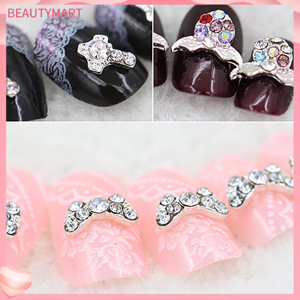 Set 10 Hạt Đá 3D Bằng Hợp Kim Dùng Trang Trí Móng Nghệ Thuật DIY