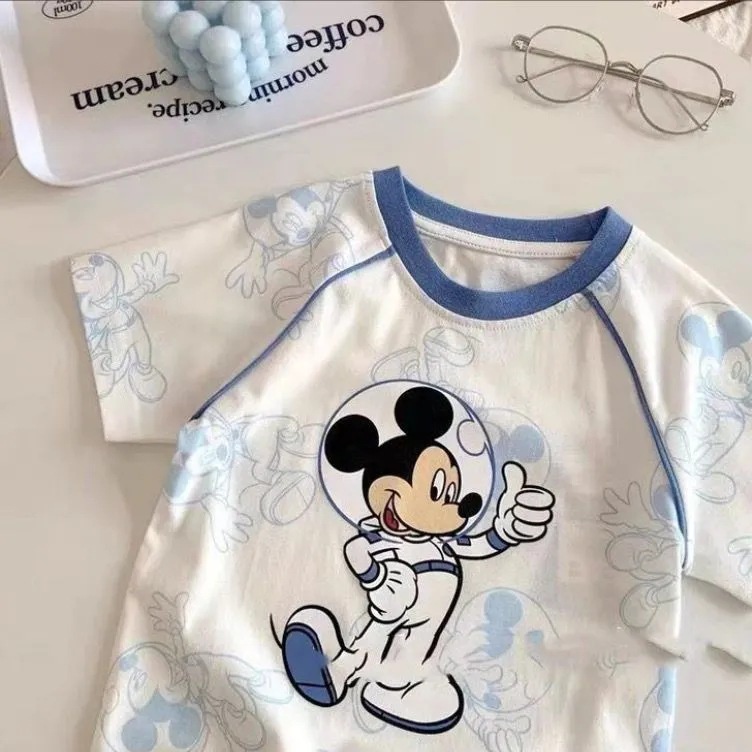 Áo Thun Cộc Tay In Hình Hoạt Hình Cho Bé 1-7 Tuổi