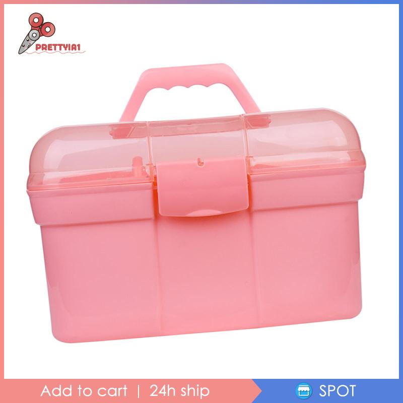 [Prettyia1] Hộp Đựng Dụng Cụ 2 Tầng Có Tay Cầm Di Động Cho Xe Hơi / Phòng Ngủ / Kh