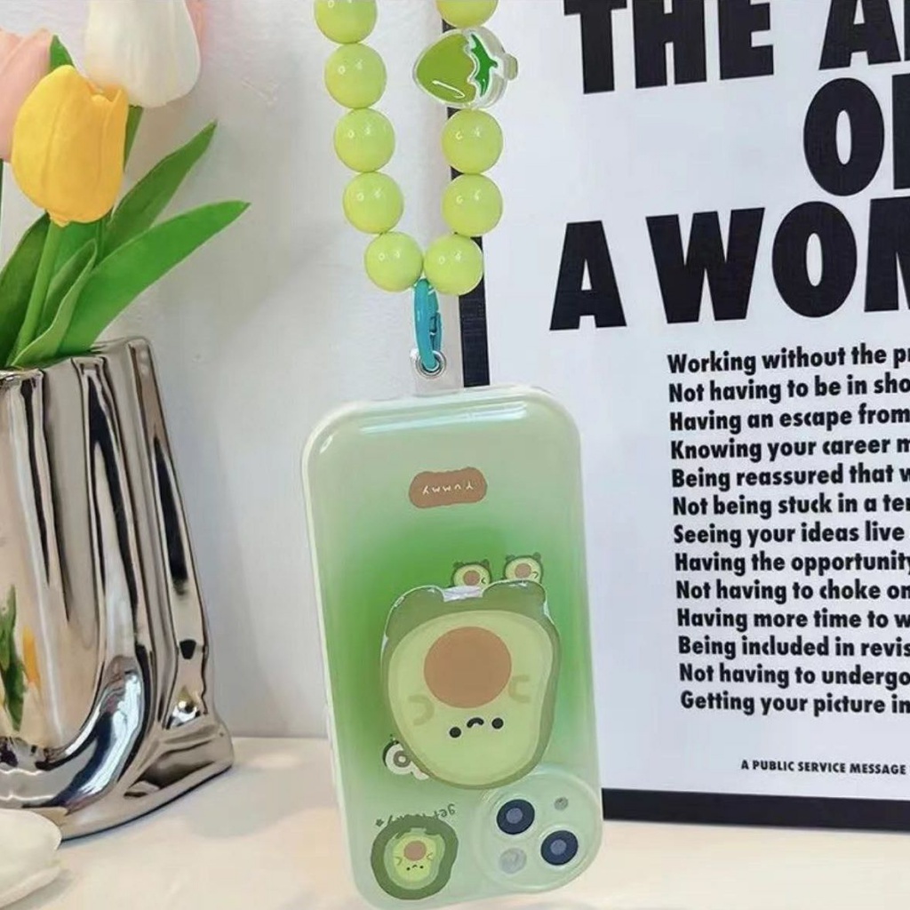 Ốp Điện Thoại Chống Rơi Có Giá Đỡ Hình Quả Bơ Cho Iphone13 14 / 11promax Xsmax / XR 12 / 7P / 8Plus