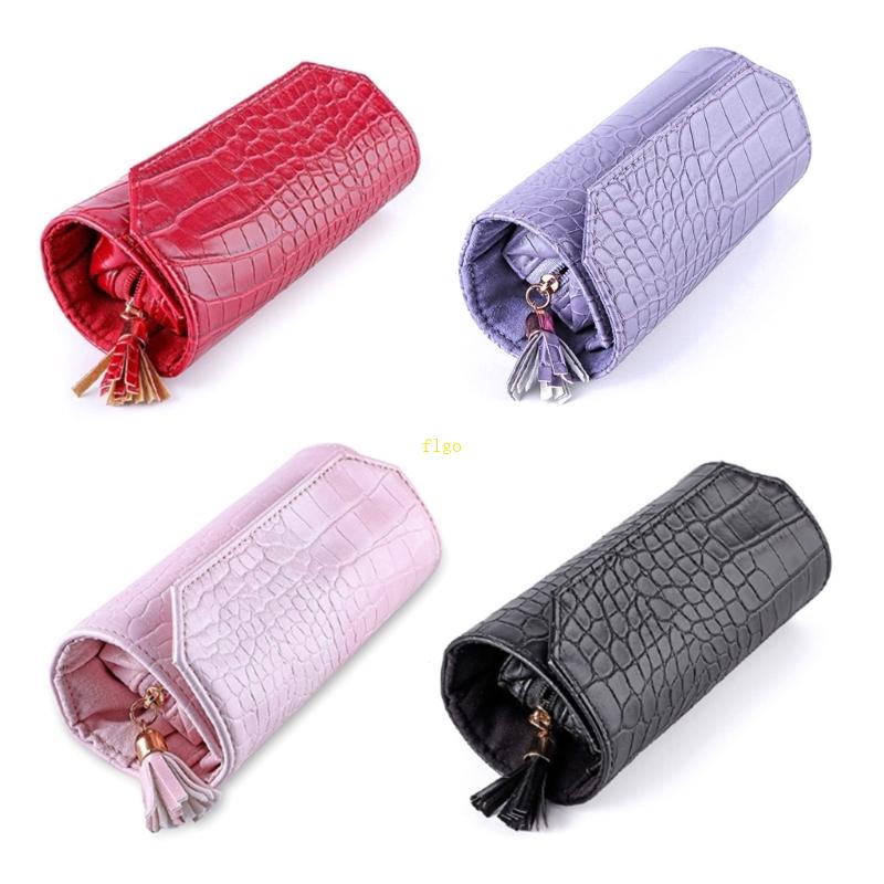 Flgo Túi Cuộn Đựng Trang Sức Bằng Da PU Tiện Dụng Mang Theo Du Lịch