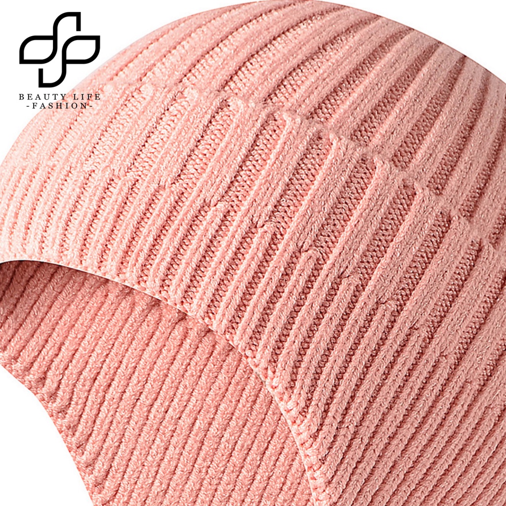 Nón Len Trùm Tai Giữ Ấm Màu Trơn Dành Cho Cặp Đôi