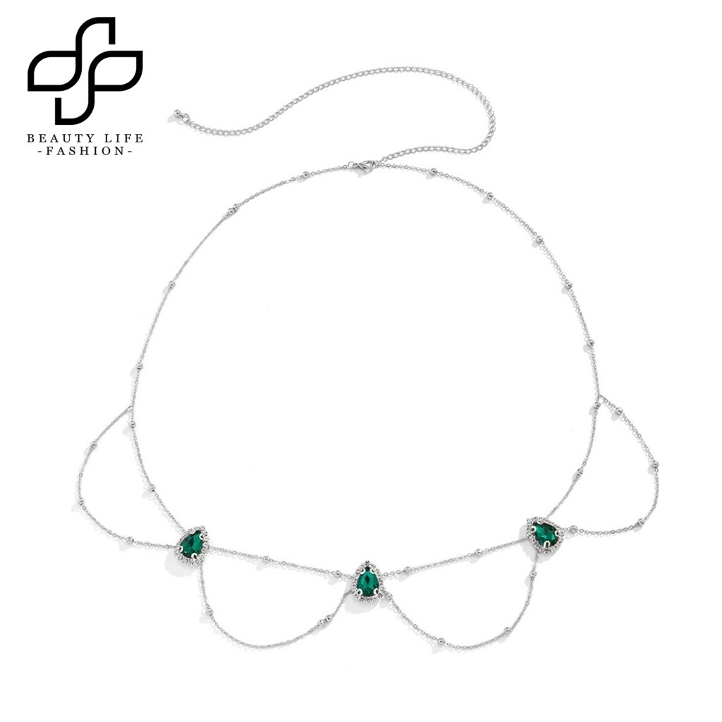 1 Bộ Dây Đeo Hông Đính Đá Hình Giọt Nước Trang Trí Thời Trang