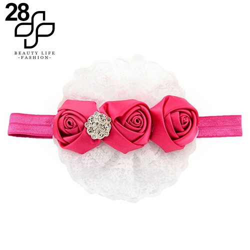 Băng Đô Hoa Hồng Co Giãn Dễ Thương Cho Bé Gái
