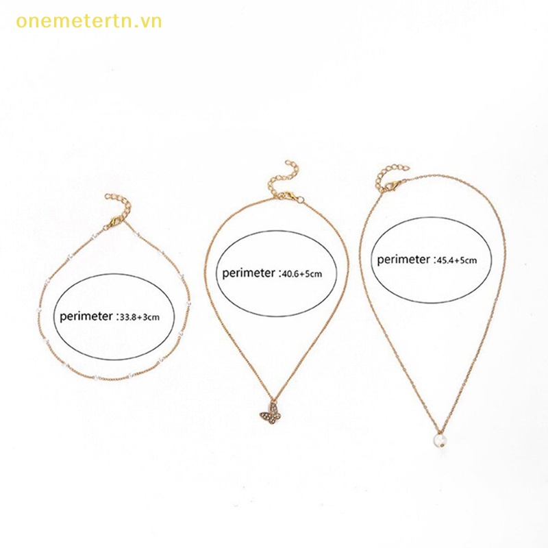 Vòng Cổ Choker Nhiều Lớp Mặt Hình Bướm Và Ngọc Trai Thanh Lịch Cho Nữ