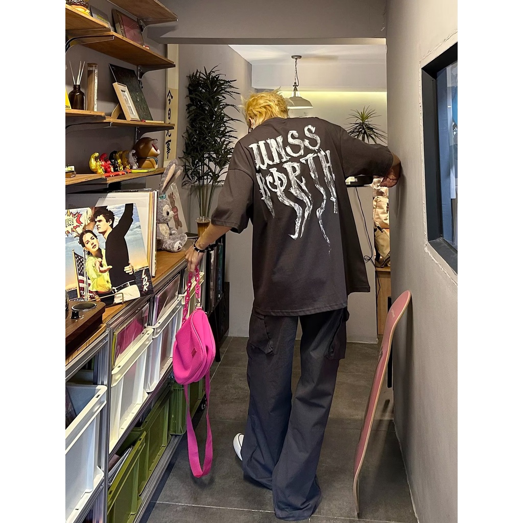 Áo Thun Cotton Ngắn Tay In Hình Bướm Phong Cách Mới