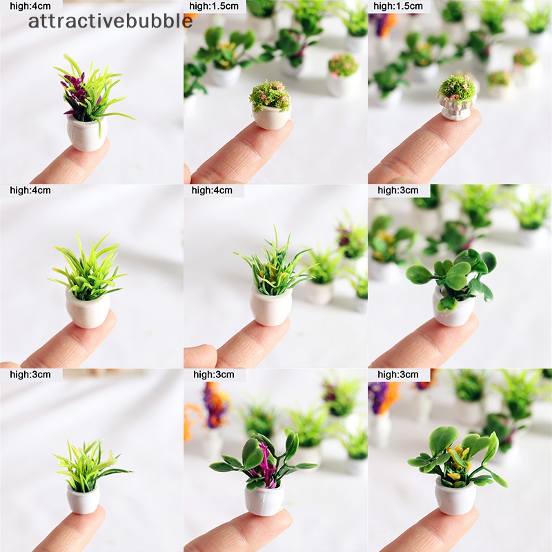 Chậu Cây Mini 12 Kiểu Tỉ Lệ 1: 12 Dùng Trang Trí Nhà Búp Bê
