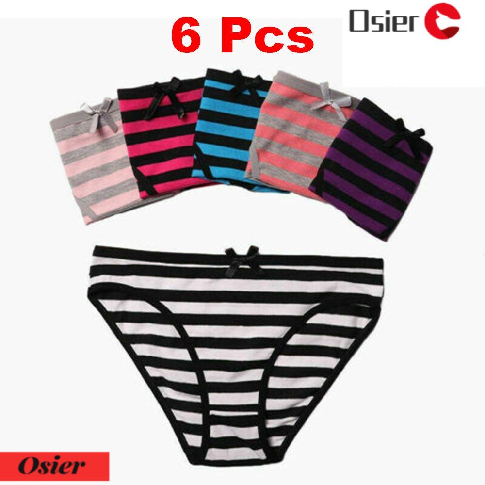 Quần Lót Mềm Mại Thoáng Khí Họa Tiết Kẻ Sọc Thời Trang 1 Cái Cho Nữ