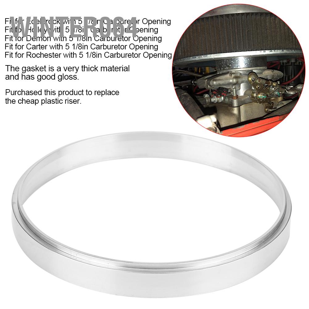 Winter064 Phụ kiện thay thế miếng đệm làm sạch không khí bằng nhôm cho carbs với lỗ mở 5 1/8in