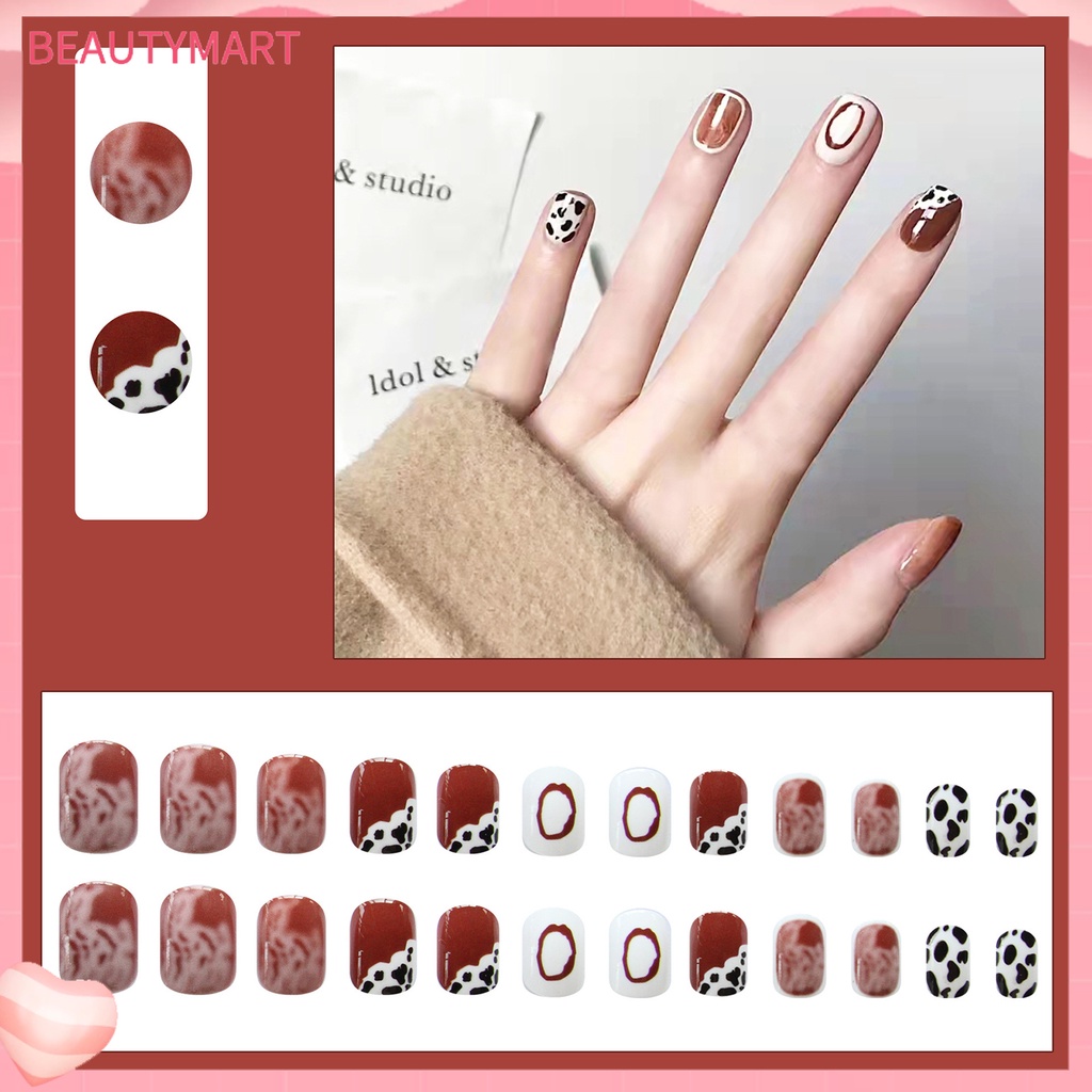 1 Bộ Móng Tay Giả Mờ Liền Mạch Có Thể Tháo Rời