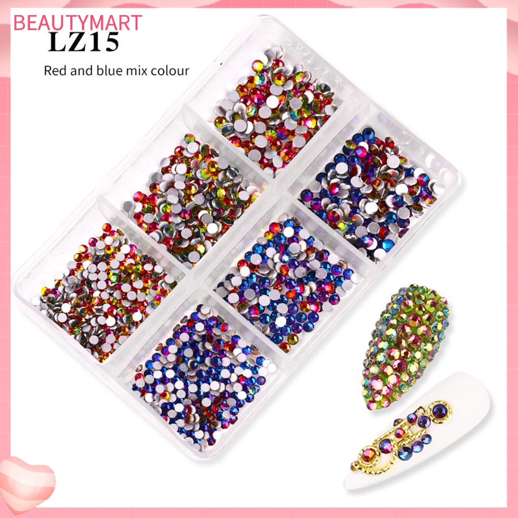 Hộp 6 Ngăn Đựng Đá Đa Năng Nhiều Hình Dạng Trang Trí Móng Tay Nghệ Thuật