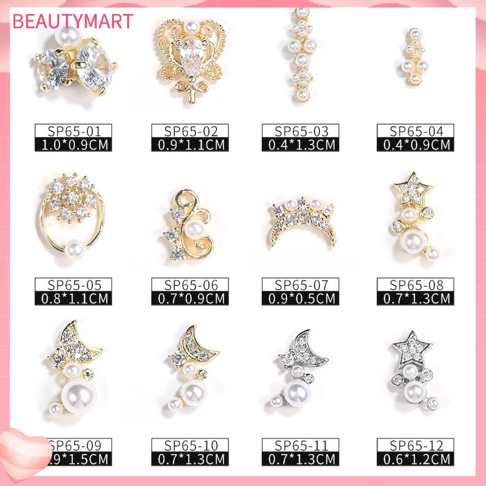 Set 2 Phụ Kiện Trang Trí Móng Tay Đính Đá Zircon Sang Trọng
