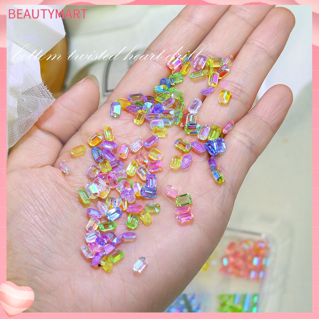 Bộ 100 Hạt Đá Vuông Siêu Nhẹ Dùng Trang Trí Móng Tay DIY