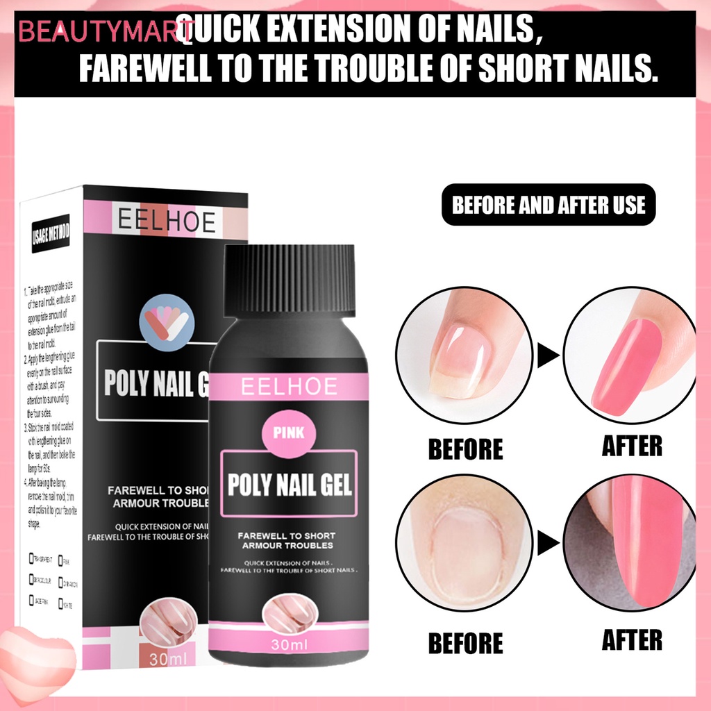1 Bộ Gel Poly 30ml Nối Dài Móng Tay Nhanh Khô Lâu Trôi Chuyên Nghiệp