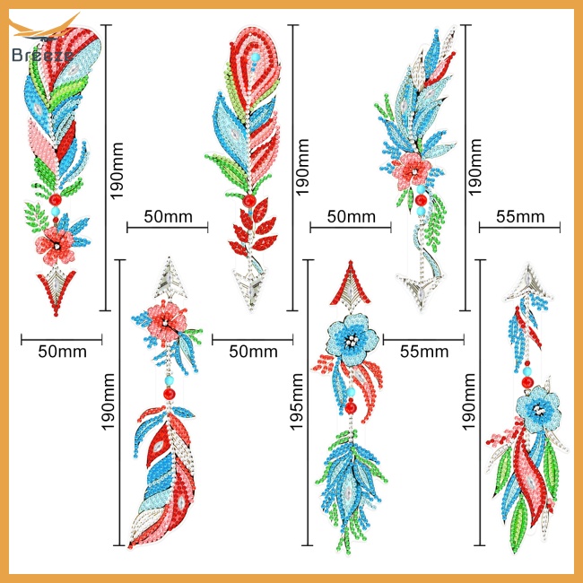 Set 6 Bookmark Thủ Công Tự Làm Hình Hoa Và Lông Vũ Cho Người Mới Bắt Đầu