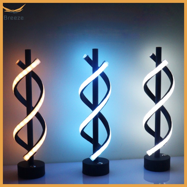 Đèn Led Để Bàn Dạng Xoắn Ốc Đơn Giản Sáng Tạo Có Thể Sạc Lại Trang Trí Nhà Hàng / Phòng Ngủ