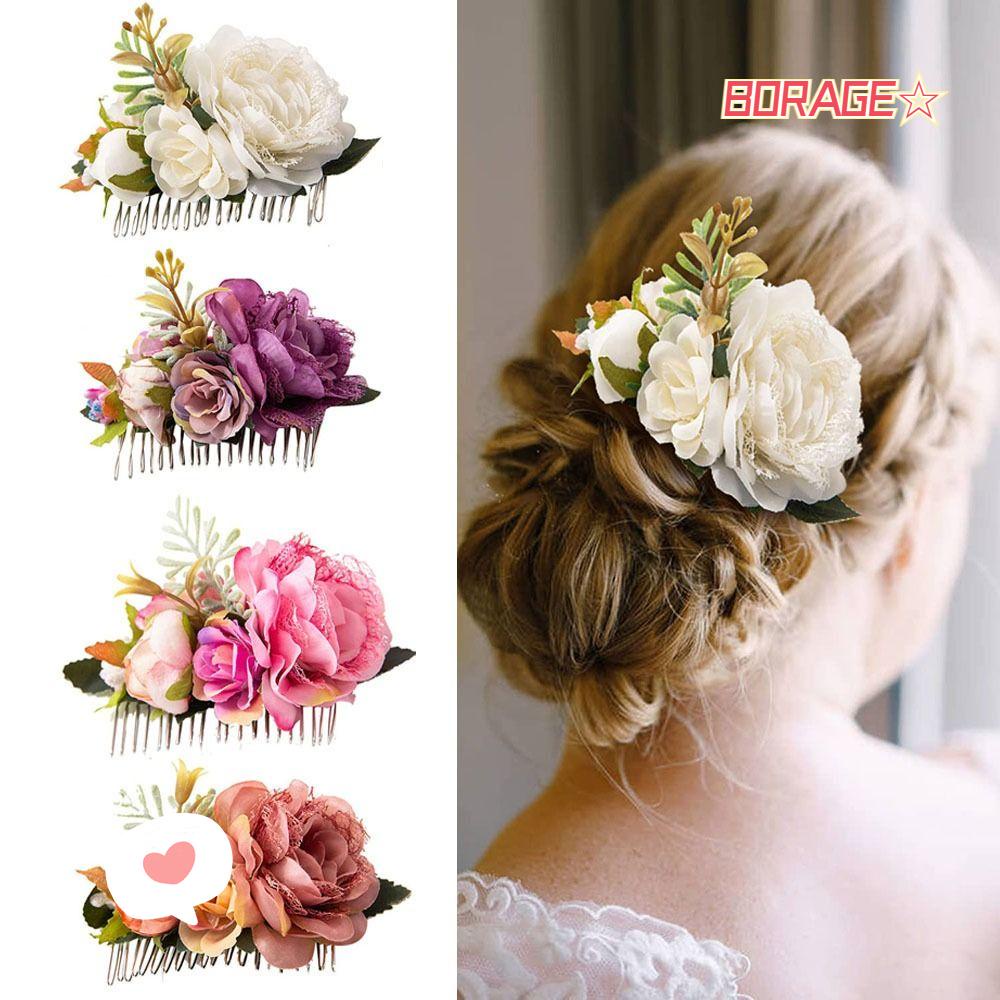 Lược Cài Tóc Hình Hoa Lấp Lánh Cho Cô Dâu|Phụ Kiện Trang Trí Tóc Xinh Xắn Chất Lượng