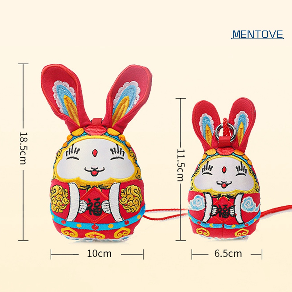 Đồ chơi nhồi bông Vải Mềm Thêu Hình Thỏ Phong Cách Trung Hoa 2023