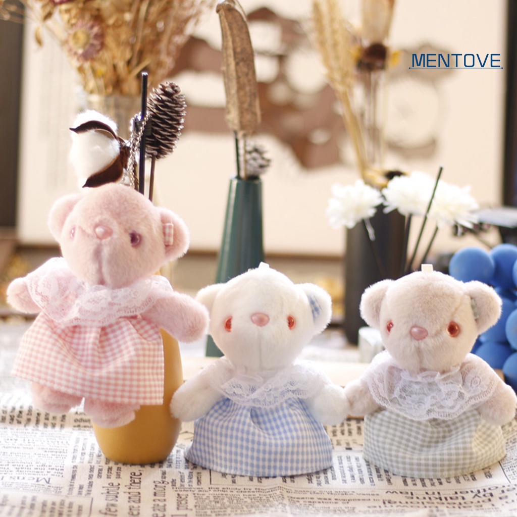 Móc Khóa Gấu Bông 3D Bằng Cotton Mềm Mại 15cm Trang Trí Đa Ứng Dụng