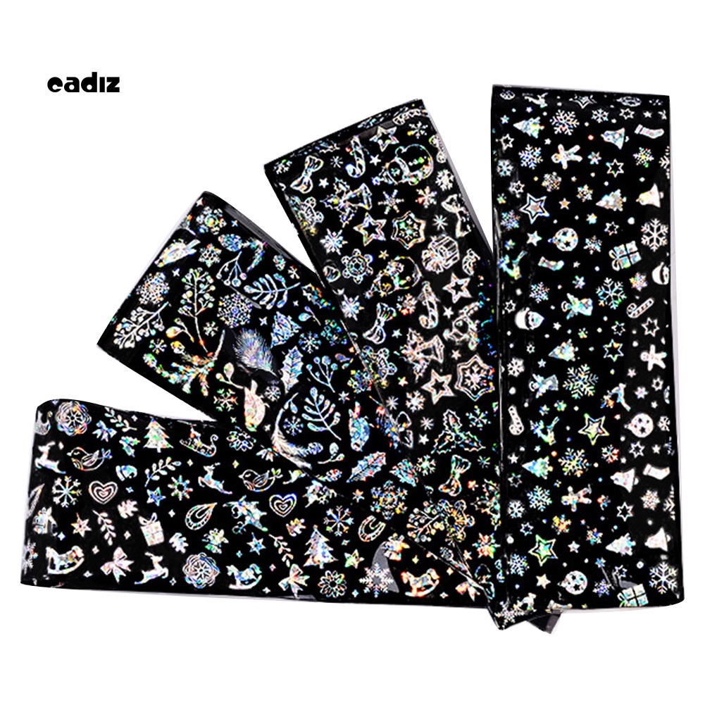 Miếng Dán Trang Trí Móng Tay Họa Tiết Bông Tuyết Giáng Sinh Xinh Xắn