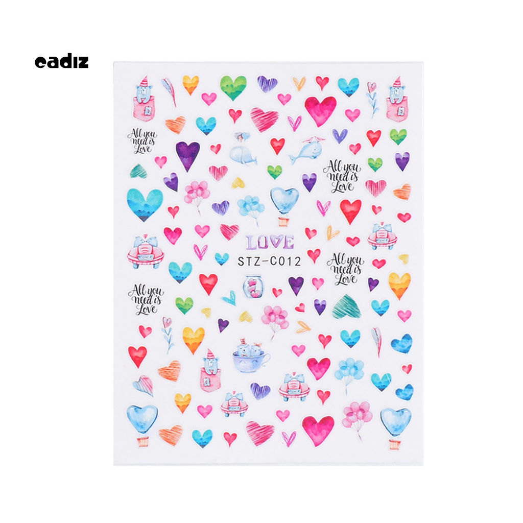 Miếng Dán Móng Tay Hình Trái Tim Dễ Thương Cho Cặp Đôi