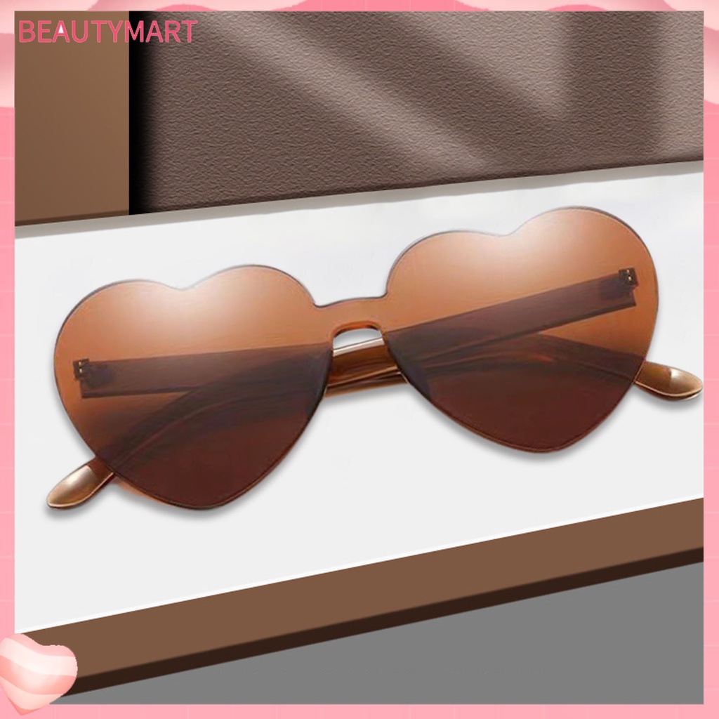 Kính Mát Hình Trái Tim Màu Trơn Trong Suốt Thời Trang Cho Nữ