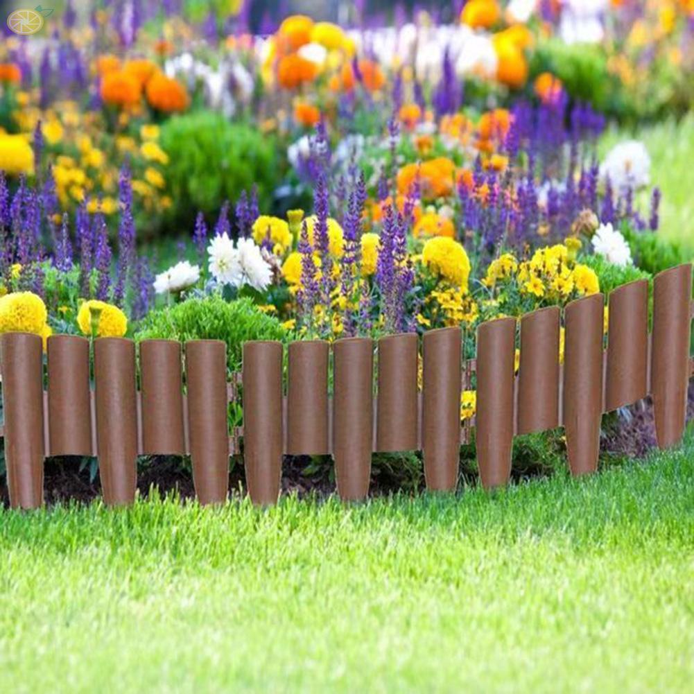 【VARSTR】Lawn Edging Garden Decoration Palisade Plastic Lawn Edging 5PCS Garden Decor