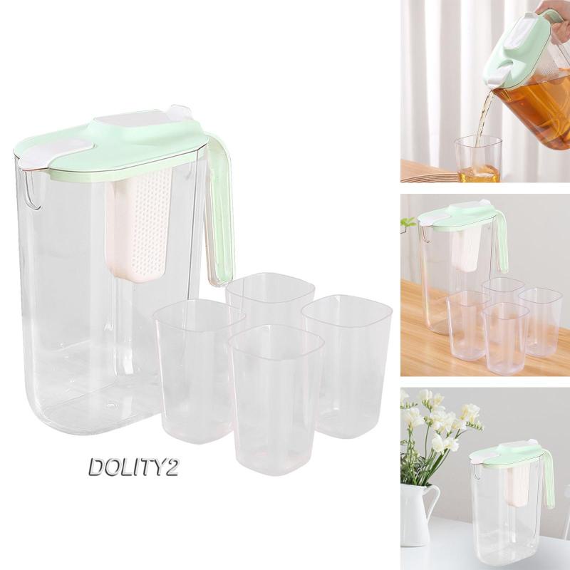 Bộ 2 Bình Đựng Trà / Cà Phê Kín Khí Trong Suốt Kèm 4 Tách