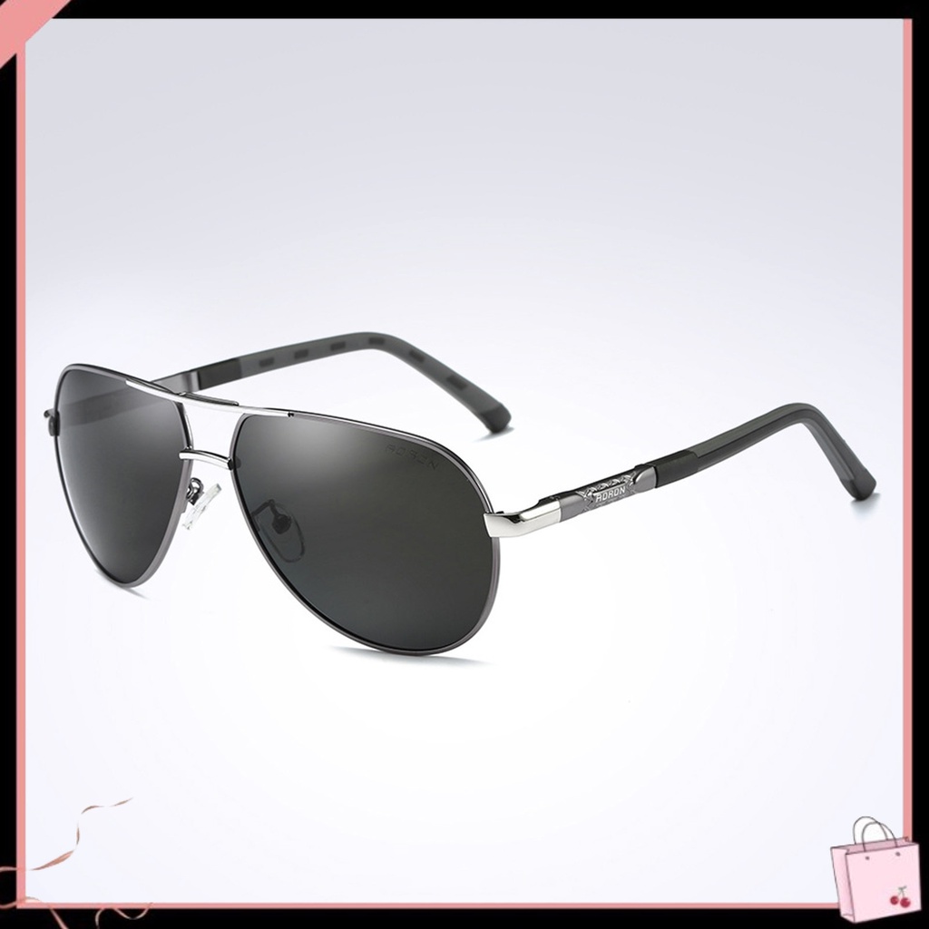 Kính Mát Phân Cực Chống Tia UV400 Gọng Kim Loại Thời Trang Cho Nam