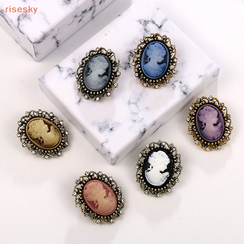 Ghim Cài Áo Hình Tượng Nữ Thần Cameo Đính Đá Phong Cách Gothic Cổ Điển