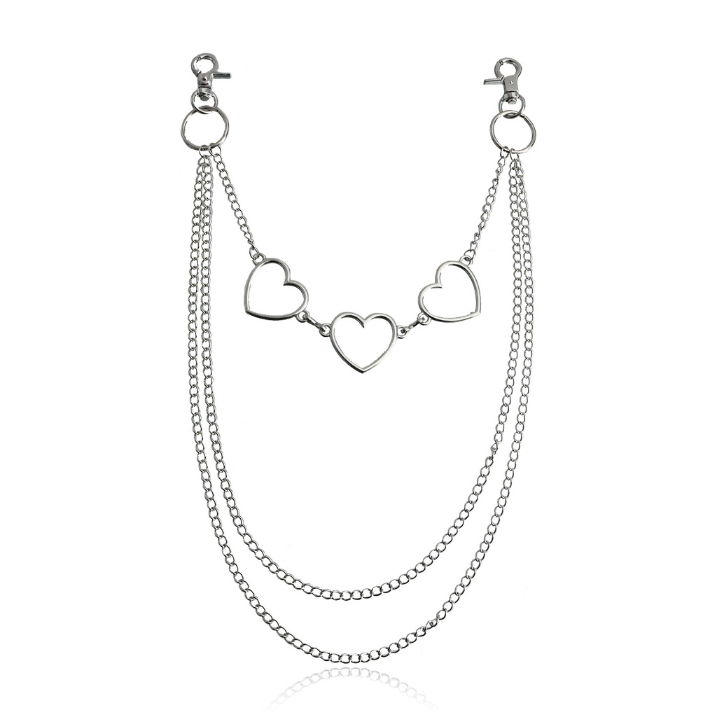 Dây Xích Thép Hình Trái Tim Trang Trí Quần Phong Cách Hip Hop Thời Trang Mùa Hè Cho Nữ