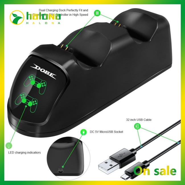 Giá Đỡ + SạC USB Cho Tay CầM Chơi Game PS4 / Pro / Slim