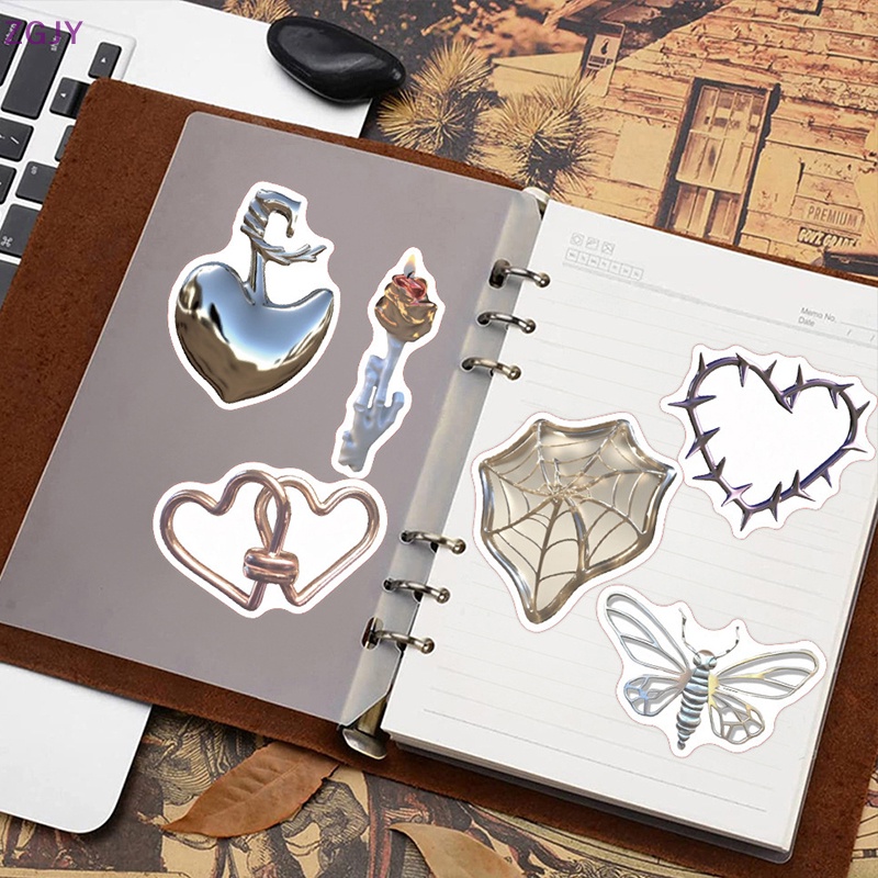 Bộ 50 Miếng Dán Trang Trí Xe Hơi / Va Li / Laptop / Tủ Lạnh Họa Tiết Đầu Lâu Kiểu Graffiti Kinh Dị Mới