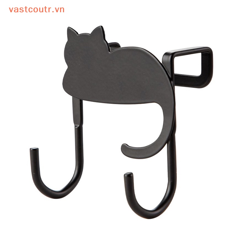 Móc Sắt Treo Đồ Hình Mèo Dễ Thương Không Cần Đục Lỗ Đa Ứng Dụng