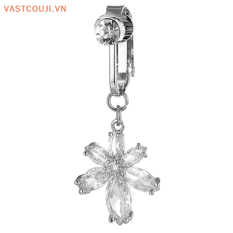 Khuyên Rốn Đính Đá Zircon Giả Bằng Thép Thời Trang Cho Nữ