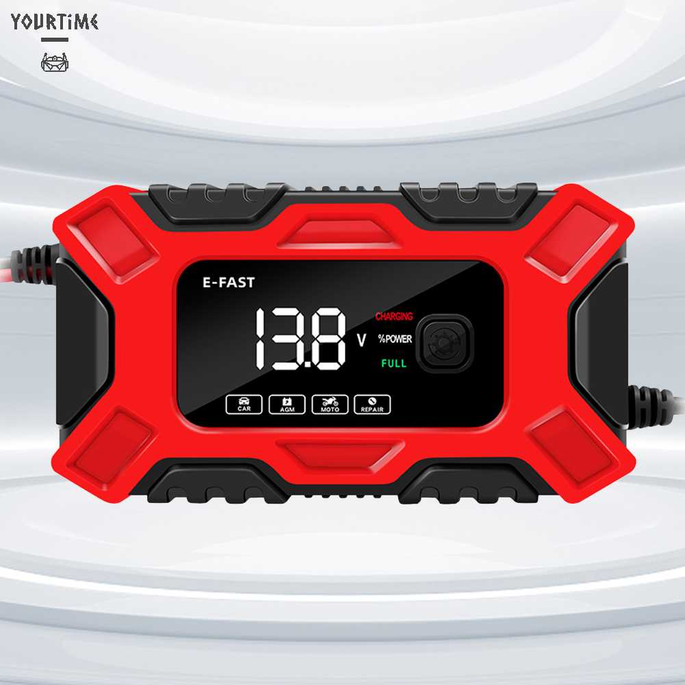 Bộ SạC Pin Thông Minh 12V6A VớI MàN HìNh Kỹ ThuậT Số Cho Xe Hơi Xe MáY