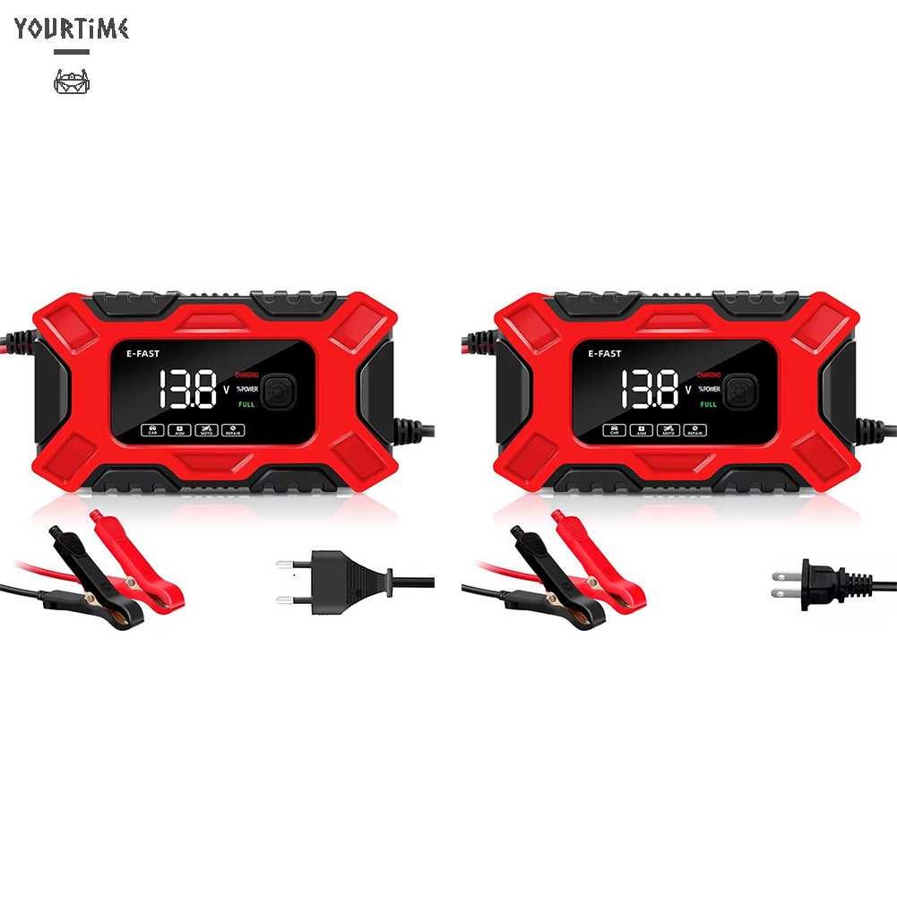 Bộ SạC Pin Thông Minh 12V6A VớI MàN HìNh Kỹ ThuậT Số Cho Xe Hơi Xe MáY