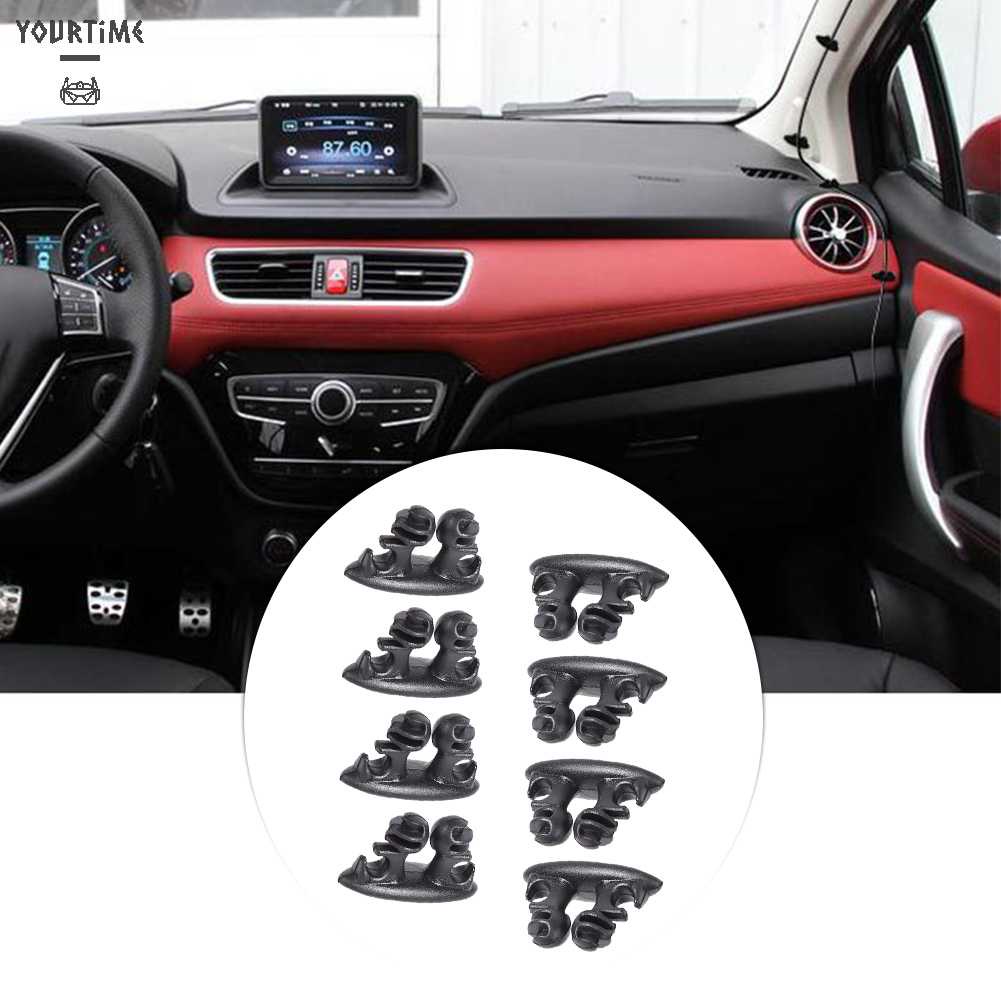 Set 8 Giá Đỡ Dây Cáp USB Gắn Xe Hơi Tiện Lợi