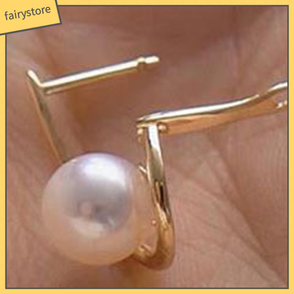 1 Đôi Bông Tai Ngọc Trai Giả Sang Trọng Cho Nữ