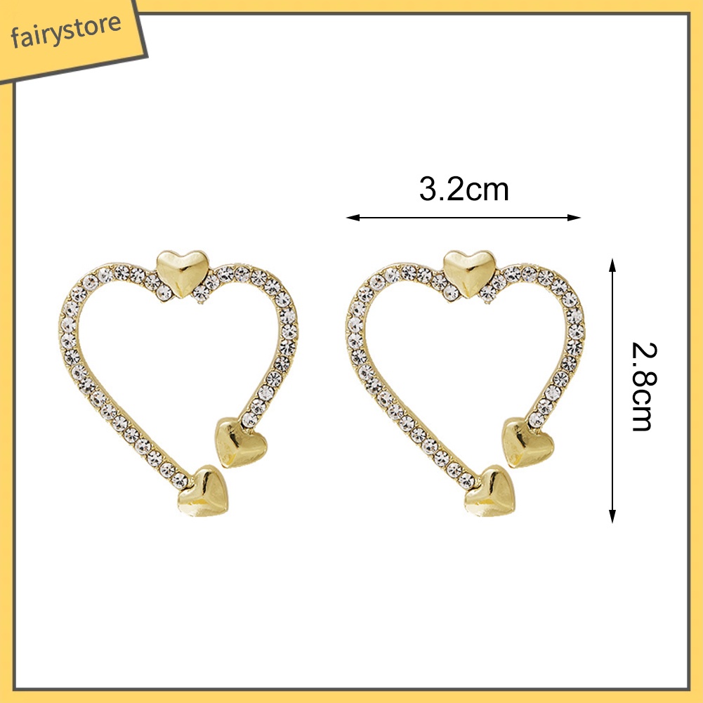 Bông Tai Hình Trái Tim Bằng Kim Loại Thời Trang Dành Cho Nữ