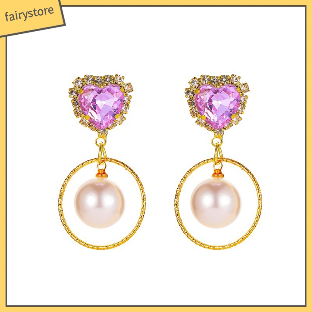 Bông Tai Dáng Dài Đính Đá Zircon Màu Sắc Gradient Thanh Lịch Dành Cho Nữ