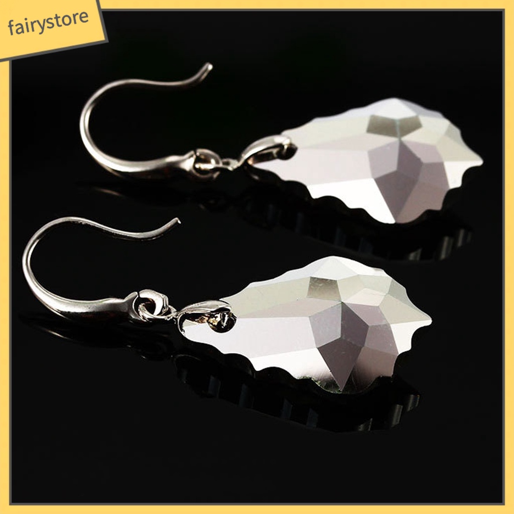 1 Đôi Bông Tai Móc Đính Pha Lê Giả Thoải Mái Chống Mòn Thời Trang Dự Tiệc Cho Nữ