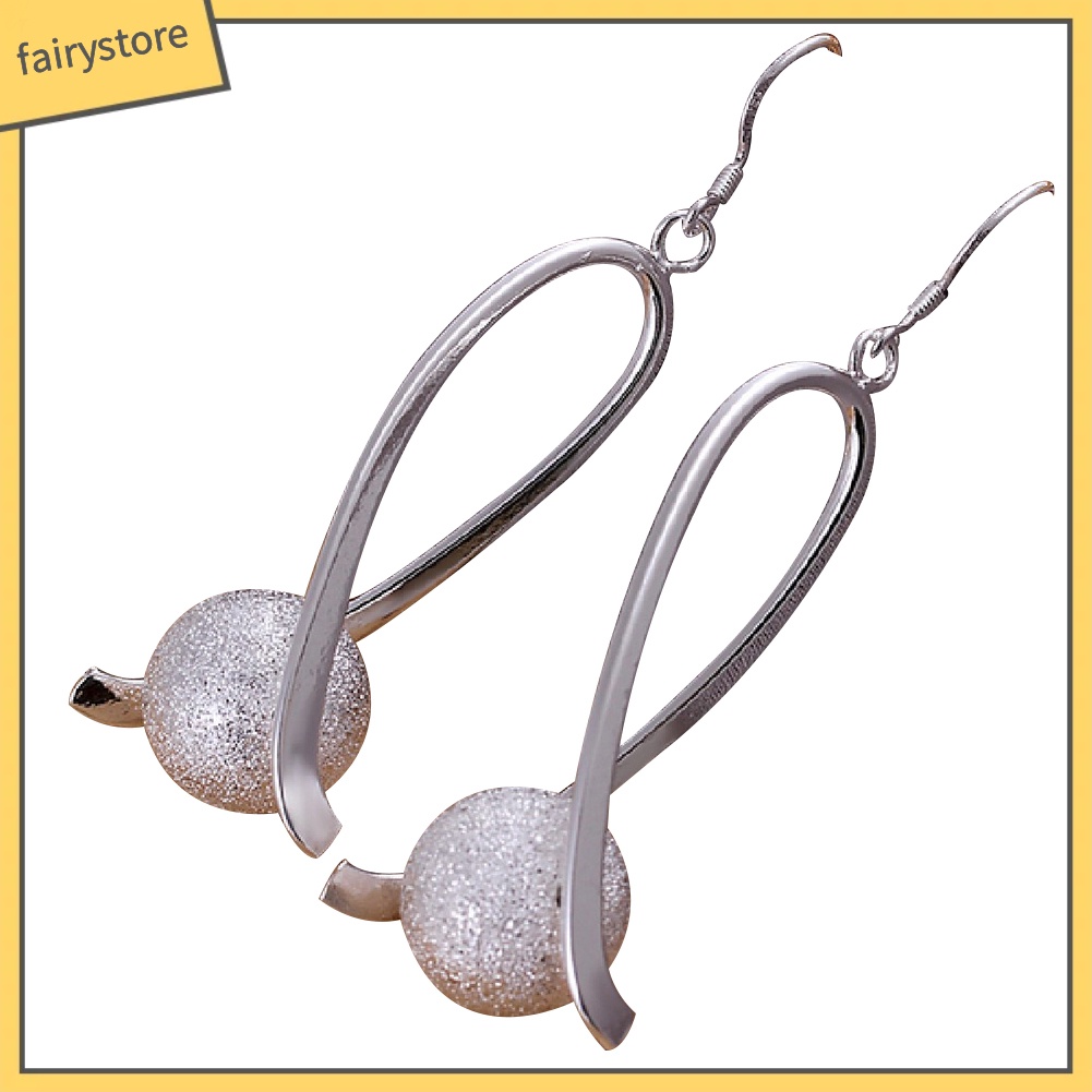 Bông Tai Mạ Bạc Dạng Móc Đính Hạt Thanh Lịch Cho Nữ