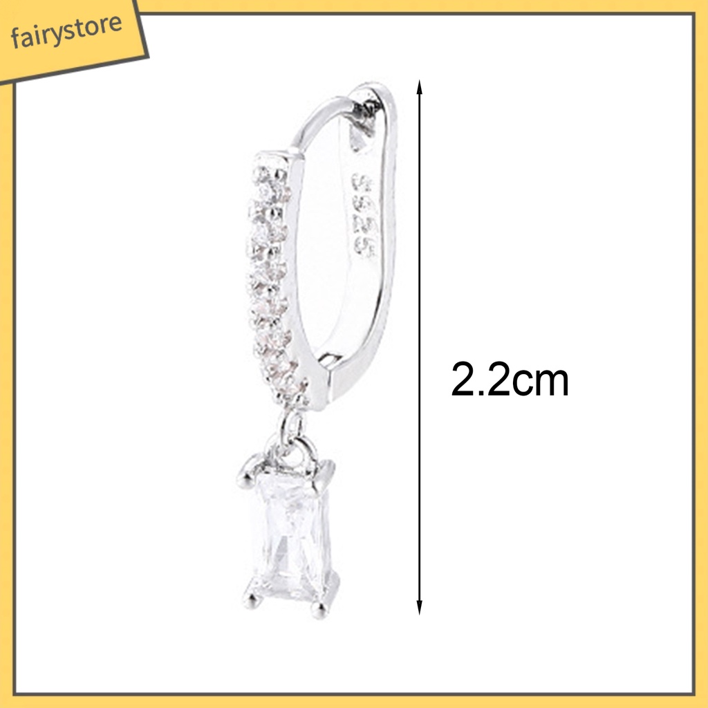 1 Bông Tai Chữ U Đính Đá Zircon Thời Trang Dành Cho Nữ