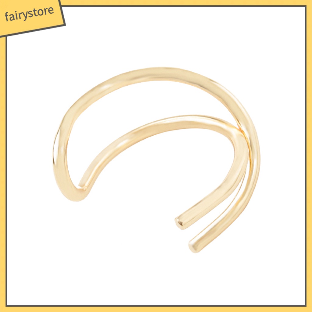 [FRO] 1 Bông Tai Dạng Kẹp Hai Lớp Thanh Lịch Không Cần Khoan Lỗ Phong Cách Đơn Giản Sử Dụng Hàng Ngày