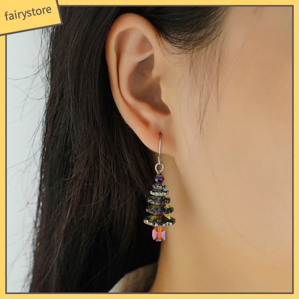 [FRO] Bông Tai / Vòng cổ Dáng Dài Hình Cây Thông Giáng Sinh Phong Cách Bắc Âu Cho Nữ