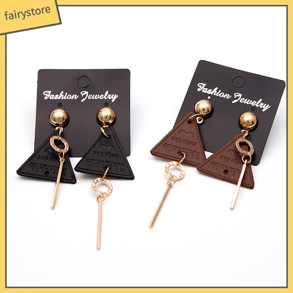 Bông Tai Hình Tam Giác Không Đối Xứng Thời Trang Dành Cho Nữ